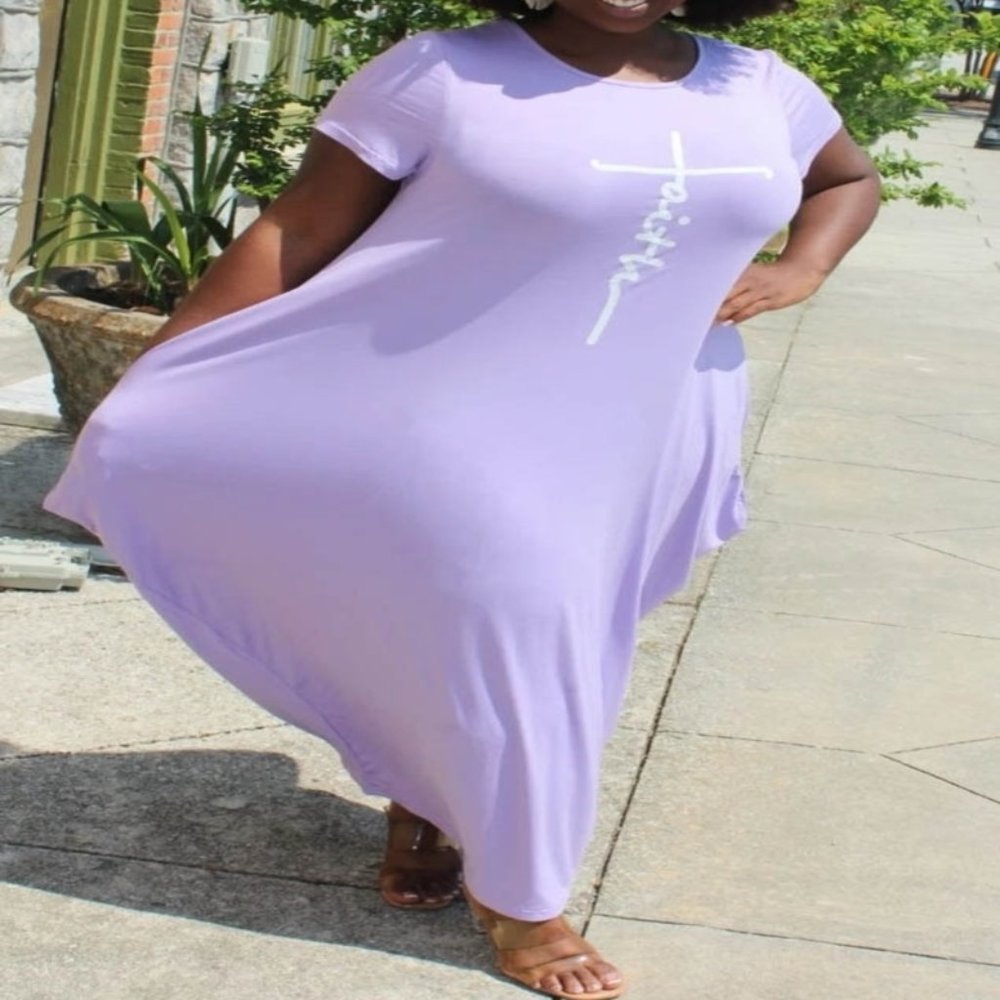 MAXI Faith Dresses Short Sleeve Lilac